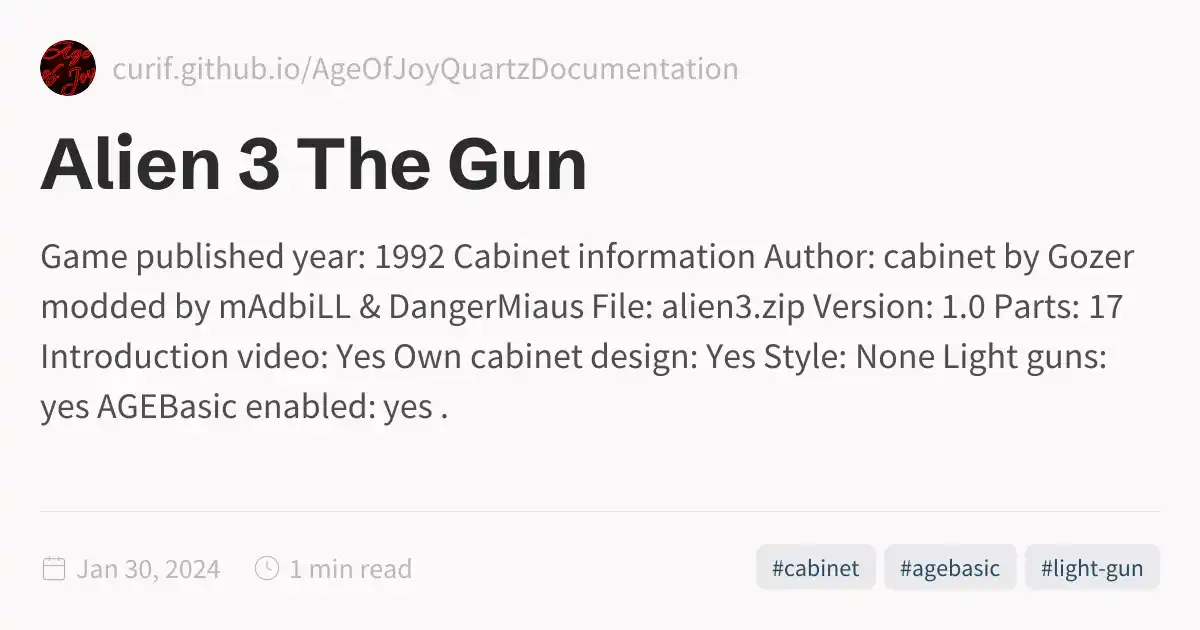 Alien 3 The Gun
